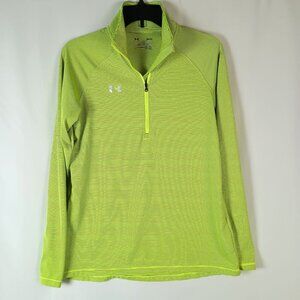 Under Armour Tech Stripe 1/4 Zip Pullover High Vis Yellow S Excellent condition